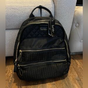 NWT! Nicole Miller Backpack | Black Fashion Backpack, Cheetah Interior,diaperbag